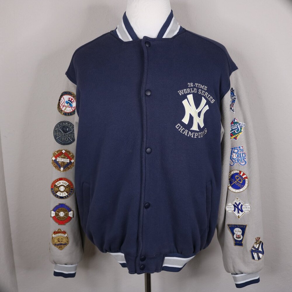 New York Yankees Jacket * Large L * 26 Time World Series Champions * G VG * MLB